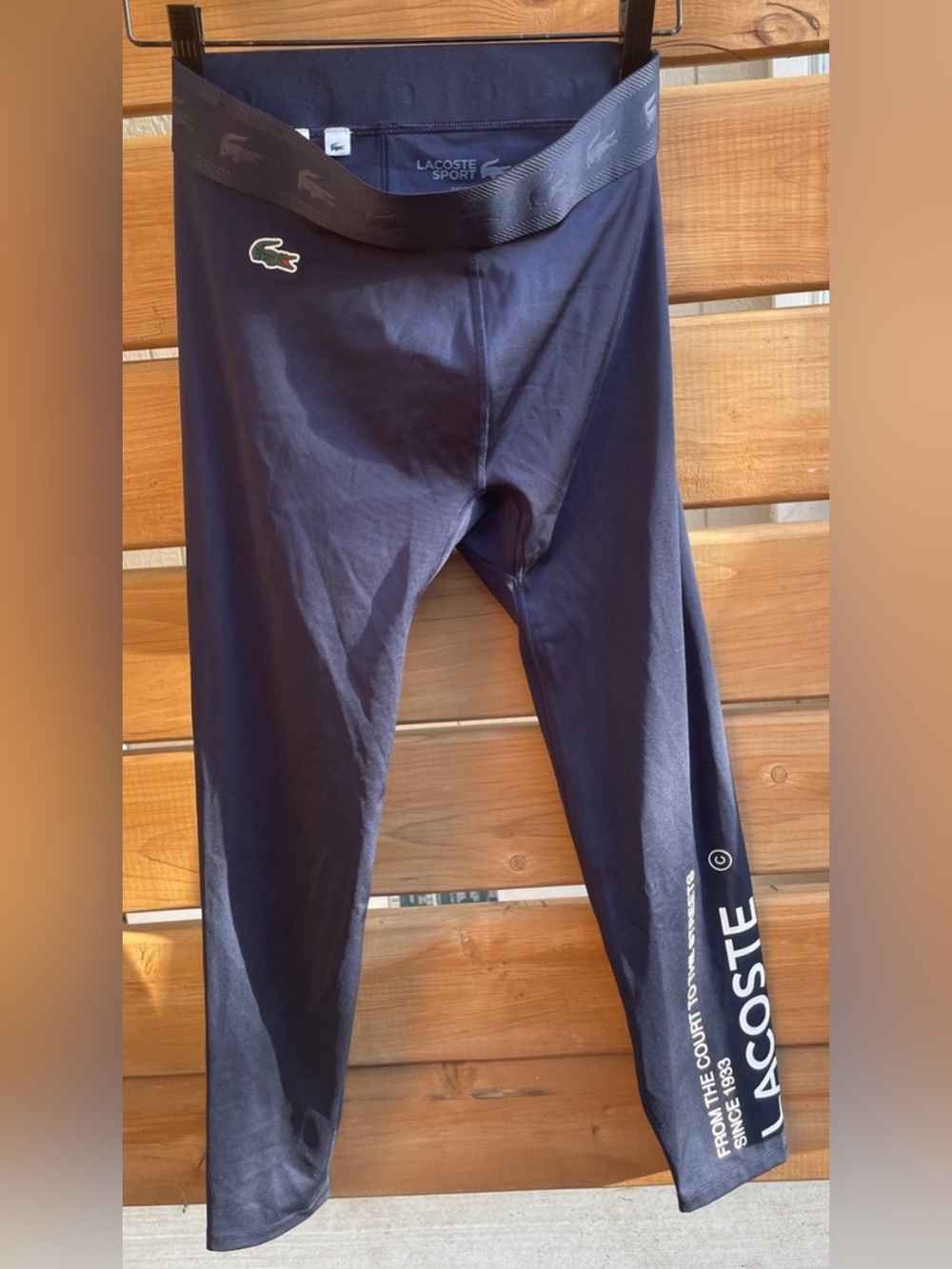 Lacoste Sport Navy Blue High-Rise 7/8 Leggings Size M